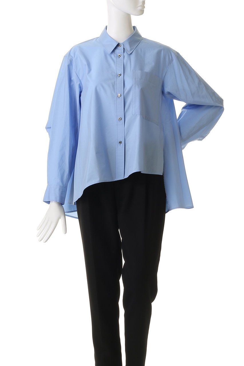 【ランバン オン ブルー/LANVIN en Bleu】のシルキータイプライターフレアシャツ 人気、トレンドファッション・服の通販 founy(ファニー) 　ファッション　Fashion　レディースファッション　Fashion for Women　トップス・カットソー　Cut & Sew Tops　シャツ・ブラウス・オフィスカジュアル　Elegant Blouses & Button-Ups　2026年　2026　アシンメトリー　Asymmetrical Style　オケージョン　Occasion Wear　シンプル　Simple, Minimal　スリーブ　Sleeve, Long Sleeve / Short Sleeve　タイプライター　Typewriter Fabric, Crisp Cotton　フレア　Flare, Flared　ロング　Long, Long-Length　夏　Summer　春　Spring　S/S・春夏　SS, Spring/Summer, Warm Season　other-2|ID: prp329100004814654 ipo3291000000034968827