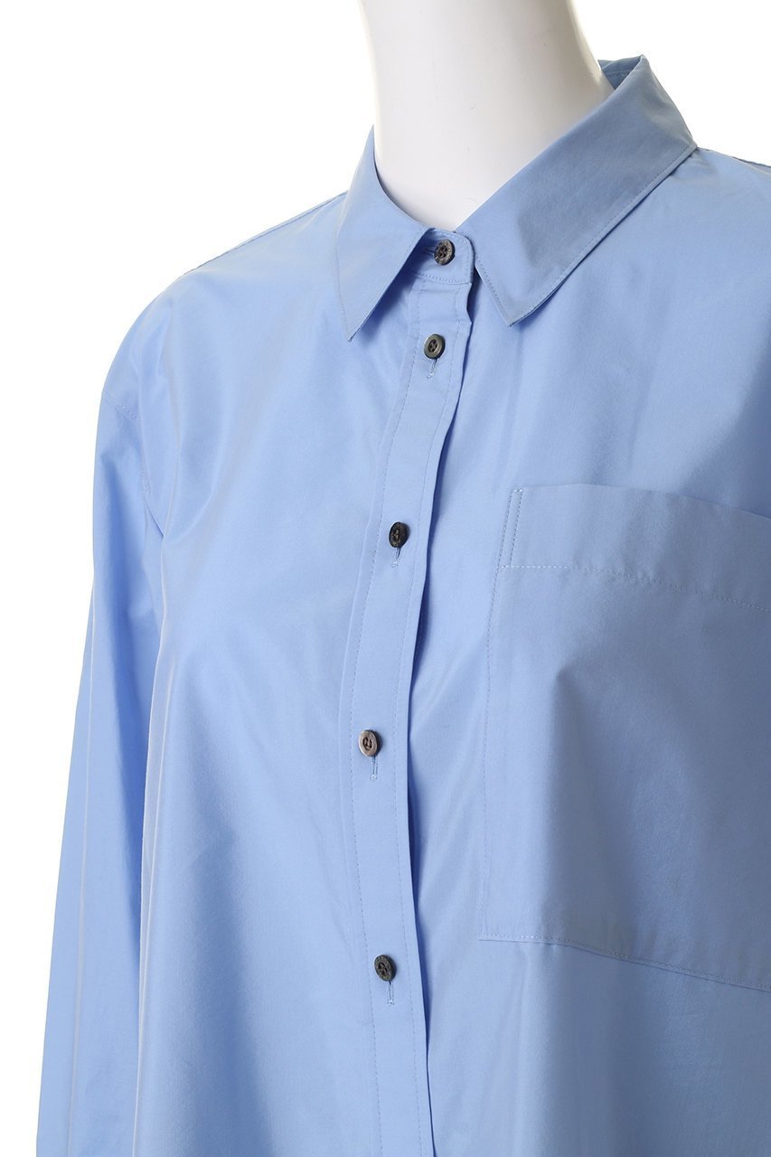 【ランバン オン ブルー/LANVIN en Bleu】のシルキータイプライターフレアシャツ 人気、トレンドファッション・服の通販 founy(ファニー) 　ファッション　Fashion　レディースファッション　Fashion for Women　トップス・カットソー　Cut & Sew Tops　シャツ・ブラウス・オフィスカジュアル　Elegant Blouses & Button-Ups　2026年　2026　アシンメトリー　Asymmetrical Style　オケージョン　Occasion Wear　シンプル　Simple, Minimal　スリーブ　Sleeve, Long Sleeve / Short Sleeve　タイプライター　Typewriter Fabric, Crisp Cotton　フレア　Flare, Flared　ロング　Long, Long-Length　夏　Summer　春　Spring　S/S・春夏　SS, Spring/Summer, Warm Season　other-5|ID: prp329100004814654 ipo3291000000034968835