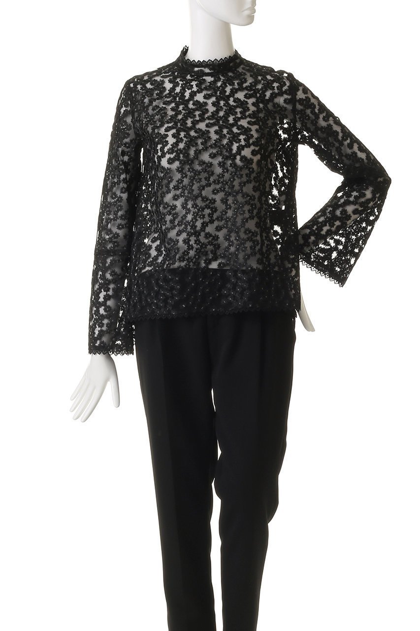 【ランバン オン ブルー/LANVIN en Bleu】のフラワーチュールブラウス 人気、トレンドファッション・服の通販 founy(ファニー) 　ファッション　Fashion　レディースファッション　Fashion for Women　トップス・カットソー　Cut & Sew Tops　シャツ・ブラウス・オフィスカジュアル　Elegant Blouses & Button-Ups　2026年　2026　シアー　Sheer, See-Through　スリーブ　Sleeve, Long Sleeve / Short Sleeve　チュール　Tulip, Tulip Motif　フェミニン　Feminine, Girly　フラワー　Flower, Floral　フレア　Flare, Flared　ロング　Long, Long-Length　夏　Summer　春　Spring　S/S・春夏　SS, Spring/Summer, Warm Season　other-2|ID: prp329100004814656 ipo3291000000034968869