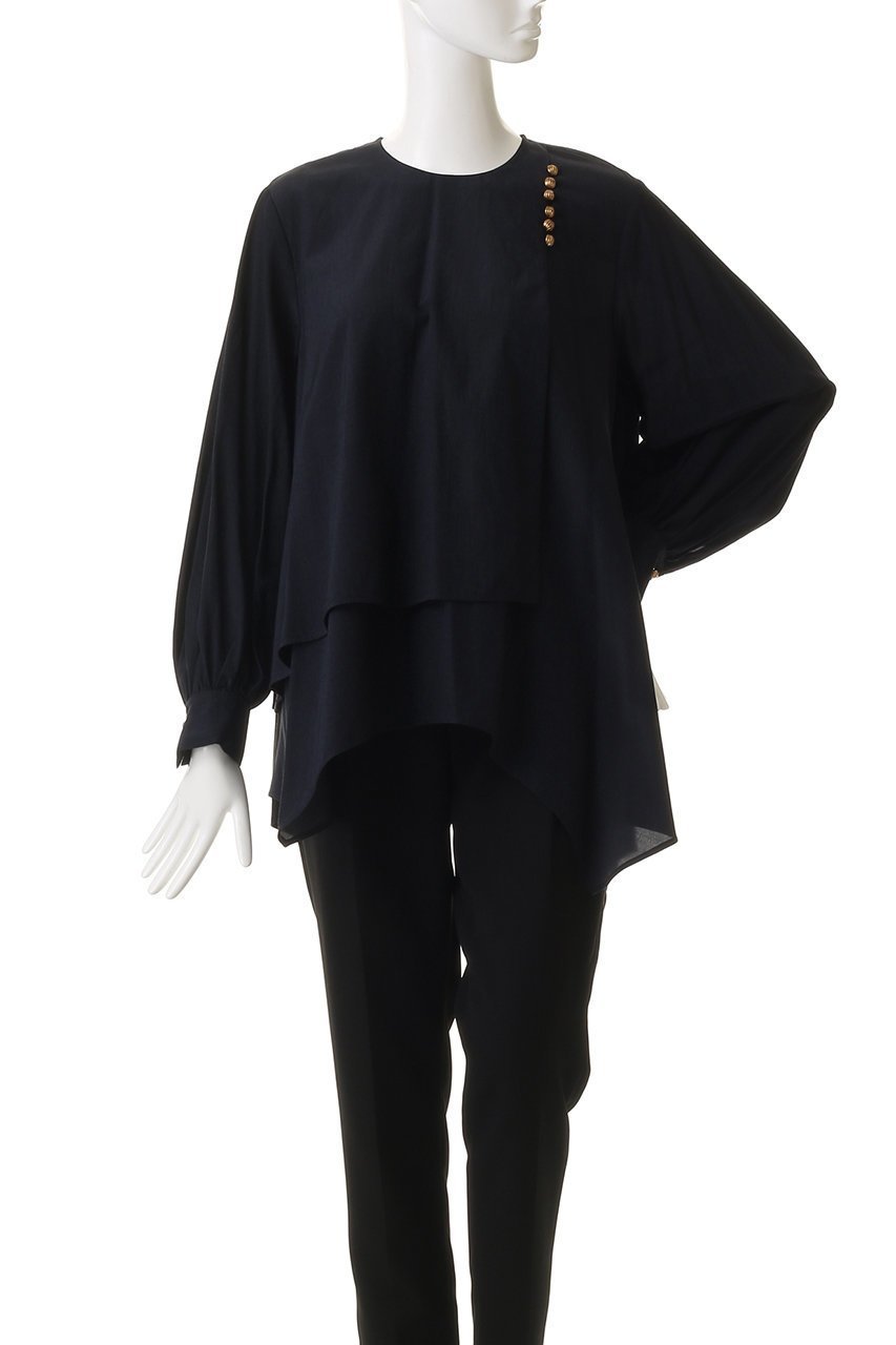 【ランバン オン ブルー/LANVIN en Bleu】のトリアセローンフレアブラウス 人気、トレンドファッション・服の通販 founy(ファニー) 　ファッション　Fashion　レディースファッション　Fashion for Women　トップス・カットソー　Cut & Sew Tops　シャツ・ブラウス・オフィスカジュアル　Elegant Blouses & Button-Ups　スリーブ　Sleeve, Long Sleeve / Short Sleeve　フェミニン　Feminine, Girly　フレア　Flare, Flared　ロング　Long, Long-Length　エレガント 上品　Elegant　other-2|ID: prp329100004814657 ipo3291000000036552915