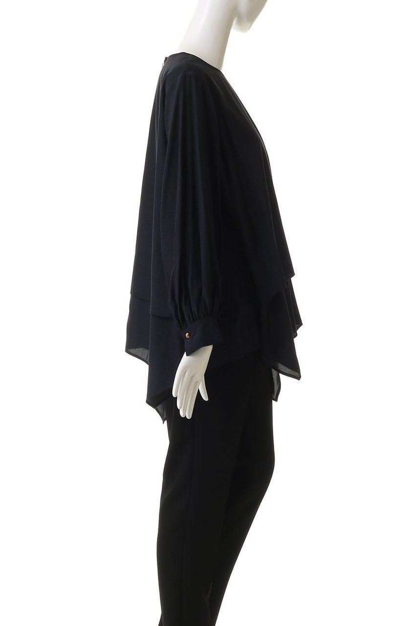 【ランバン オン ブルー/LANVIN en Bleu】のトリアセローンフレアブラウス 人気、トレンドファッション・服の通販 founy(ファニー) 　ファッション　Fashion　レディースファッション　Fashion for Women　トップス・カットソー　Cut & Sew Tops　シャツ・ブラウス・オフィスカジュアル　Elegant Blouses & Button-Ups　スリーブ　Sleeve, Long Sleeve / Short Sleeve　フェミニン　Feminine, Girly　フレア　Flare, Flared　ロング　Long, Long-Length　エレガント 上品　Elegant　other-3|ID: prp329100004814657 ipo3291000000036552916