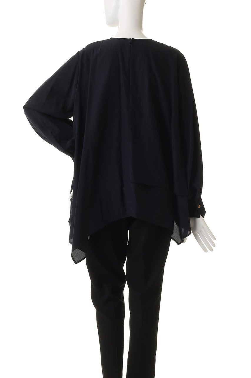 【ランバン オン ブルー/LANVIN en Bleu】のトリアセローンフレアブラウス 人気、トレンドファッション・服の通販 founy(ファニー) 　ファッション　Fashion　レディースファッション　Fashion for Women　トップス・カットソー　Cut & Sew Tops　シャツ・ブラウス・オフィスカジュアル　Elegant Blouses & Button-Ups　スリーブ　Sleeve, Long Sleeve / Short Sleeve　フェミニン　Feminine, Girly　フレア　Flare, Flared　ロング　Long, Long-Length　エレガント 上品　Elegant　other-4|ID: prp329100004814657 ipo3291000000036552917