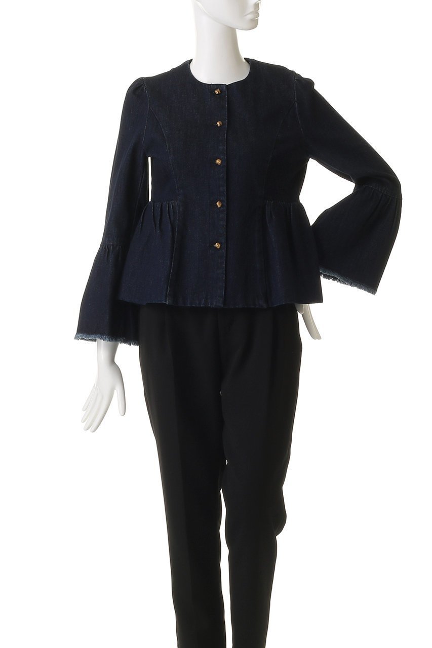 【ランバン オン ブルー/LANVIN en Bleu】のデニムペプラムジャケット 人気、トレンドファッション・服の通販 founy(ファニー) 　ファッション　Fashion　レディースファッション　Fashion for Women　アウター　Coat / Outerwear Collection　レディースジャケット・軽アウター　Jackets　2026年　2026　おすすめ　Recommended / Our Picks　ジャケット　Jacket, Outerwear　デニム　Denim, Jeans Material　ペプラム　Peplum, Flared Hem　マニッシュ　Mannish, Boyish　リュクス　Luxury, Elegant, High-End, Chic　ワイド　Wide, Wide Fit　夏　Summer　春　Spring　S/S・春夏　SS, Spring/Summer, Warm Season　other-2|ID: prp329100004814661 ipo3291000000035696366