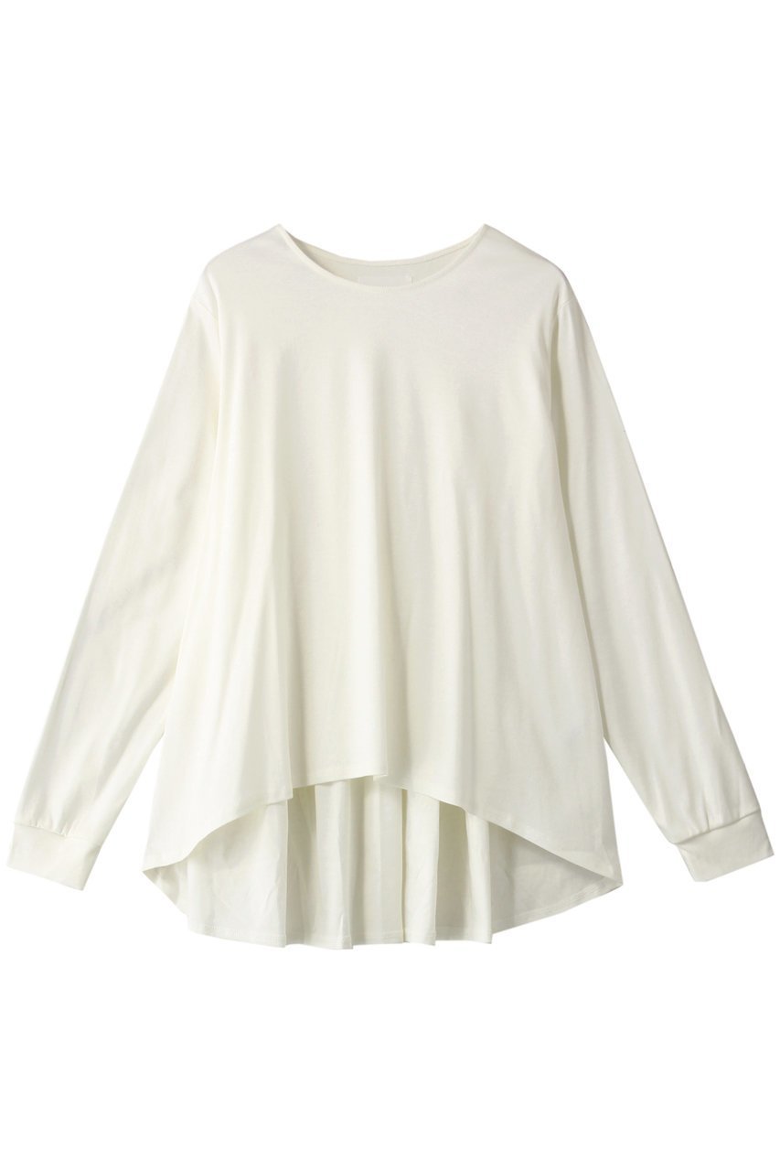 【ミディウミソリッド/MIDIUMISOLID】のcrew neck A line PO/プルオーバー インテリア・キッズ・メンズ・レディースファッション・服の通販 founy(ファニー) 　ファッション　Fashion　レディースファッション　Fashion for Women　トップス・カットソー　Cut & Sew Tops　シャツ・ブラウス・オフィスカジュアル　Elegant Blouses & Button-Ups　ロングTシャツ・Tシャツ　Longline T-Shirts & Tees　カジュアルプルオーバー・ニットトップス　Pullovers & Knit Tops / Casual Pullovers　カットソー・ベーシックTシャツ　Cut-and-Sewn Tops / Stretch Tees & Basics　ギャザー　Gathered, Ruffled　スリーブ　Sleeve, Long Sleeve / Short Sleeve　フレア　Flare, Flared　ロング　Long, Long-Length　長袖　Long Sleeve, Full Sleeve　アイボリー|ID: prp329100004814686 ipo3291000000034969324