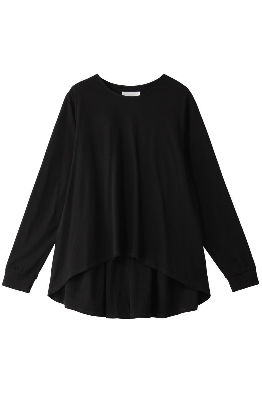 【ミディウミソリッド/MIDIUMISOLID】のcrew neck A line PO/プルオーバー インテリア・キッズ・メンズ・レディースファッション・服の通販 founy(ファニー) 　ファッション　Fashion　レディースファッション　Fashion for Women　トップス・カットソー　Cut & Sew Tops　シャツ・ブラウス・オフィスカジュアル　Elegant Blouses & Button-Ups　ロングTシャツ・Tシャツ　Longline T-Shirts & Tees　カジュアルプルオーバー・ニットトップス　Pullovers & Knit Tops / Casual Pullovers　カットソー・ベーシックTシャツ　Cut-and-Sewn Tops / Stretch Tees & Basics　ギャザー　Gathered, Ruffled　スリーブ　Sleeve, Long Sleeve / Short Sleeve　フレア　Flare, Flared　ロング　Long, Long-Length　長袖　Long Sleeve, Full Sleeve　ブラック|ID: prp329100004814686 ipo3291000000034969327