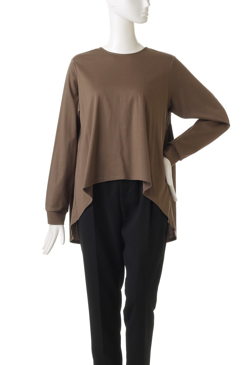 【ミディウミソリッド/MIDIUMISOLID】のcrew neck A line PO/プルオーバー 人気、トレンドファッション・服の通販 founy(ファニー) 　ファッション　Fashion　レディースファッション　Fashion for Women　トップス・カットソー　Cut & Sew Tops　シャツ・ブラウス・オフィスカジュアル　Elegant Blouses & Button-Ups　ロングTシャツ・Tシャツ　Longline T-Shirts & Tees　カジュアルプルオーバー・ニットトップス　Pullovers & Knit Tops / Casual Pullovers　カットソー・ベーシックTシャツ　Cut-and-Sewn Tops / Stretch Tees & Basics　ギャザー　Gathered, Ruffled　スリーブ　Sleeve, Long Sleeve / Short Sleeve　フレア　Flare, Flared　ロング　Long, Long-Length　長袖　Long Sleeve, Full Sleeve　other-2|ID: prp329100004814686 ipo3291000000034969328