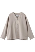 【ミディウミソリッド/MIDIUMISOLID】のVネックシャツカーディガン ライトグレー|ID: prp329100004814689 ipo3291000000034969355