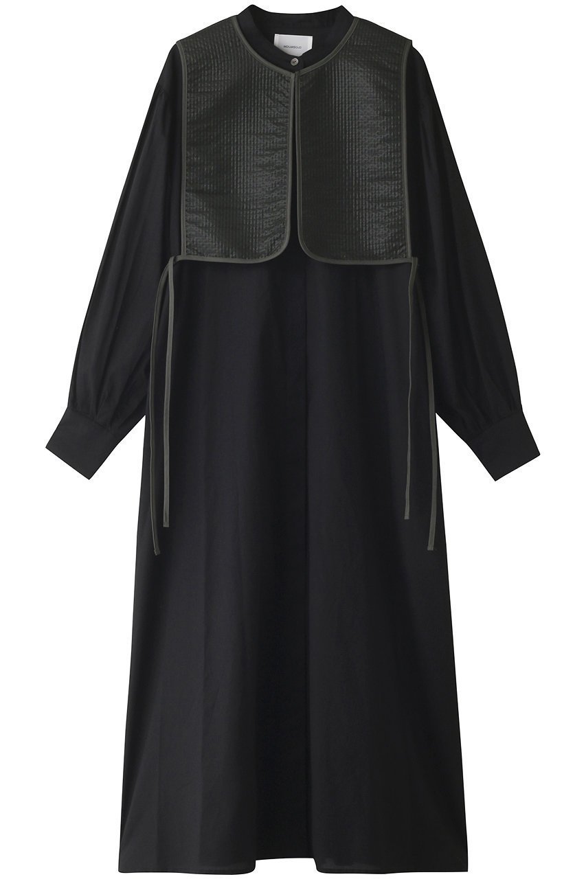 【ミディウミソリッド/MIDIUMISOLID】のlong shirt OP with vest ベスト インテリア・キッズ・メンズ・レディースファッション・服の通販 founy(ファニー) 　ファッション　Fashion　レディースファッション　Fashion for Women　アウター　Coat / Outerwear Collection　ワンピース　Dresses　チュニック　Tunic Tops & Dresses　コンパクト　Compact, Small Size　シンプル　Simple, Minimal　スタンド　Stand Collar, Upright Stand　チュニック　Tunic, Long Top　フレア　Flare, Flared　ベスト　Vest, Waistcoat　ロング　Long, Long-Length　エレガント 上品　Elegant　black|ID: prp329100004814693 ipo3291000000034969491