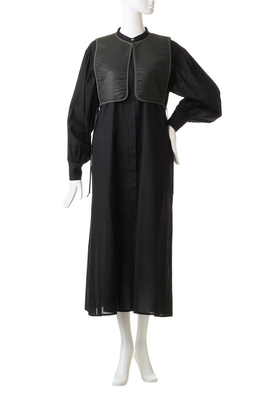 【ミディウミソリッド/MIDIUMISOLID】のlong shirt OP with vest ベスト 人気、トレンドファッション・服の通販 founy(ファニー) 　ファッション　Fashion　レディースファッション　Fashion for Women　アウター　Coat / Outerwear Collection　ワンピース　Dresses　チュニック　Tunic Tops & Dresses　コンパクト　Compact, Small Size　シンプル　Simple, Minimal　スタンド　Stand Collar, Upright Stand　チュニック　Tunic, Long Top　フレア　Flare, Flared　ベスト　Vest, Waistcoat　ロング　Long, Long-Length　エレガント 上品　Elegant　other-2|ID: prp329100004814693 ipo3291000000034969492
