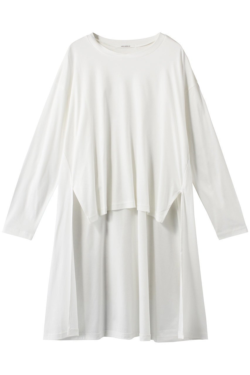 【ミディウミソリッド/MIDIUMISOLID】のクルーネックバックロングプルオーバー インテリア・キッズ・メンズ・レディースファッション・服の通販 founy(ファニー) 　ファッション　Fashion　レディースファッション　Fashion for Women　トップス・カットソー　Cut & Sew Tops　シャツ・ブラウス・オフィスカジュアル　Elegant Blouses & Button-Ups　カジュアルプルオーバー・ニットトップス　Pullovers & Knit Tops / Casual Pullovers　バッグ　Bags　とろみ　Fluid, Flowy Fabric　スリーブ　Sleeve, Long Sleeve / Short Sleeve　ロング　Long, Long-Length　オフホワイト|ID: prp329100004814704 ipo3291000000035883121