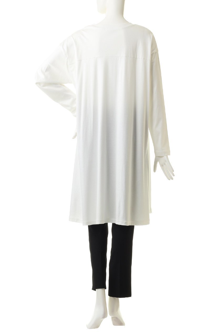 【ミディウミソリッド/MIDIUMISOLID】のクルーネックバックロングプルオーバー 人気、トレンドファッション・服の通販 founy(ファニー) 　ファッション　Fashion　レディースファッション　Fashion for Women　トップス・カットソー　Cut & Sew Tops　シャツ・ブラウス・オフィスカジュアル　Elegant Blouses & Button-Ups　カジュアルプルオーバー・ニットトップス　Pullovers & Knit Tops / Casual Pullovers　バッグ　Bags　とろみ　Fluid, Flowy Fabric　スリーブ　Sleeve, Long Sleeve / Short Sleeve　ロング　Long, Long-Length　other-4|ID: prp329100004814704 ipo3291000000035883124