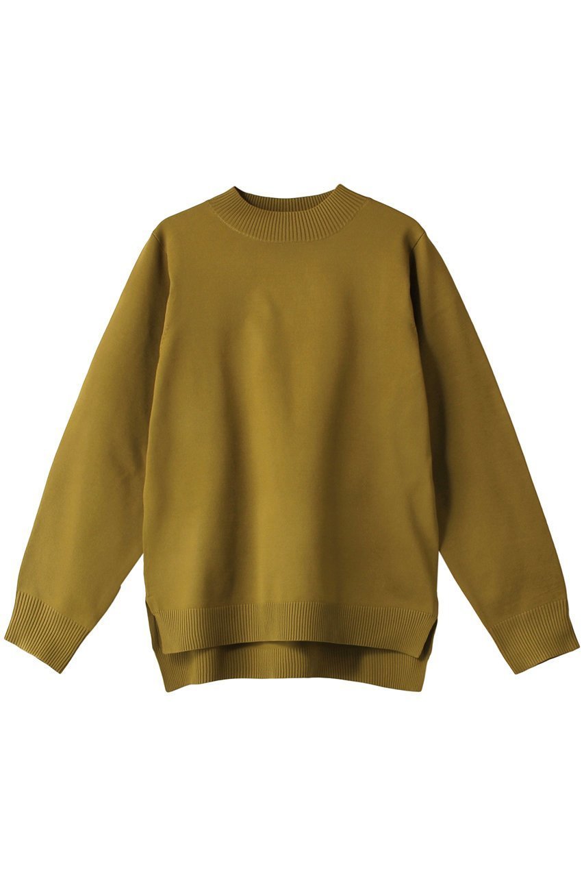 【ミディウミソリッド/MIDIUMISOLID】のmock neck PO プルオーバー インテリア・キッズ・メンズ・レディースファッション・服の通販 founy(ファニー) 　ファッション　Fashion　レディースファッション　Fashion for Women　トップス・カットソー　Cut & Sew Tops　ニット　Knit Tops & Sweaters　カジュアルプルオーバー・ニットトップス　Pullovers & Knit Tops / Casual Pullovers　シンプル　Simple, Minimal　スリット　Slit, Slit Detail　イエロー|ID: prp329100004814705 ipo3291000000035783104