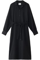 【ミディウミソリッド/MIDIUMISOLID】のopen collar shirts coat with belt/シャツコート ブラック|ID: prp329100004814707 ipo3291000000035510917