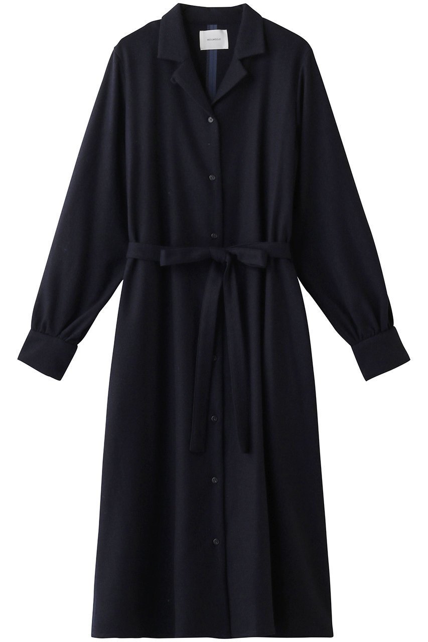 【ミディウミソリッド/MIDIUMISOLID】のopen collar shirts coat with belt/シャツコート インテリア・キッズ・メンズ・レディースファッション・服の通販 founy(ファニー) 　ファッション　Fashion　レディースファッション　Fashion for Women　アウター　Coat / Outerwear Collection　コート・ロングコート・ピーコート　Long Coats, Peacoats & More　シンプル　Simple, Minimal　ロング　Long, Long-Length　秋　Autumn　ネイビー|ID: prp329100004814707 ipo3291000000035883128