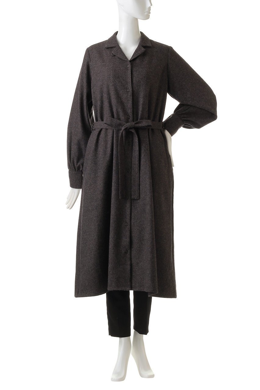 【ミディウミソリッド/MIDIUMISOLID】のopen collar shirts coat with belt/シャツコート 人気、トレンドファッション・服の通販 founy(ファニー) 　ファッション　Fashion　レディースファッション　Fashion for Women　アウター　Coat / Outerwear Collection　コート・ロングコート・ピーコート　Long Coats, Peacoats & More　シンプル　Simple, Minimal　ロング　Long, Long-Length　秋　Autumn　other-2|ID: prp329100004814707 ipo3291000000035883132