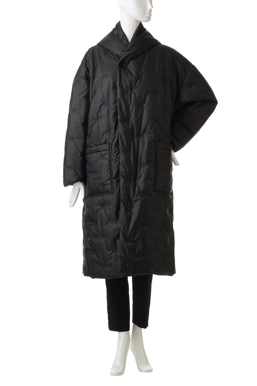 【ミディウミソリッド/MIDIUMISOLID】のlogo embroidery padding hooded coat コート 人気、トレンドファッション・服の通販 founy(ファニー) 　ファッション　Fashion　レディースファッション　Fashion for Women　アウター　Coat / Outerwear Collection　コート・ロングコート・ピーコート　Long Coats, Peacoats & More　シンプル　Simple, Minimal　ジップ　Zip, Zipper　ロング　Long, Long-Length　other-2|ID: prp329100004814708 ipo3291000000035944245