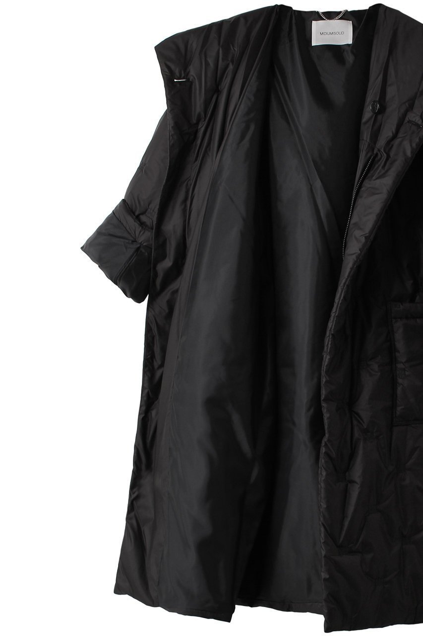 【ミディウミソリッド/MIDIUMISOLID】のlogo embroidery padding hooded coat コート 人気、トレンドファッション・服の通販 founy(ファニー) 　ファッション　Fashion　レディースファッション　Fashion for Women　アウター　Coat / Outerwear Collection　コート・ロングコート・ピーコート　Long Coats, Peacoats & More　シンプル　Simple, Minimal　ジップ　Zip, Zipper　ロング　Long, Long-Length　other-6|ID: prp329100004814708 ipo3291000000035944249