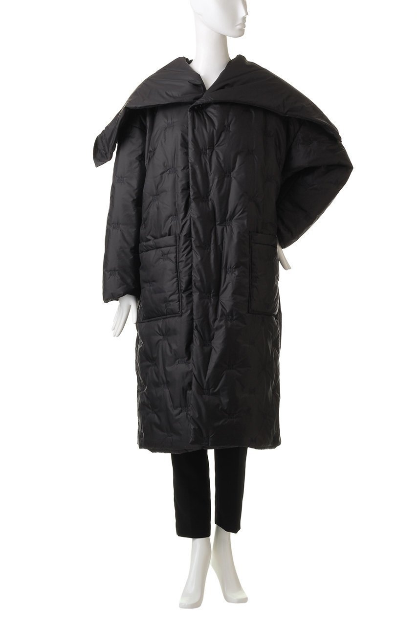 【ミディウミソリッド/MIDIUMISOLID】のlogo embroidery padding hooded coat コート 人気、トレンドファッション・服の通販 founy(ファニー) 　ファッション　Fashion　レディースファッション　Fashion for Women　アウター　Coat / Outerwear Collection　コート・ロングコート・ピーコート　Long Coats, Peacoats & More　シンプル　Simple, Minimal　ジップ　Zip, Zipper　ロング　Long, Long-Length　other-7|ID: prp329100004814708 ipo3291000000035944250