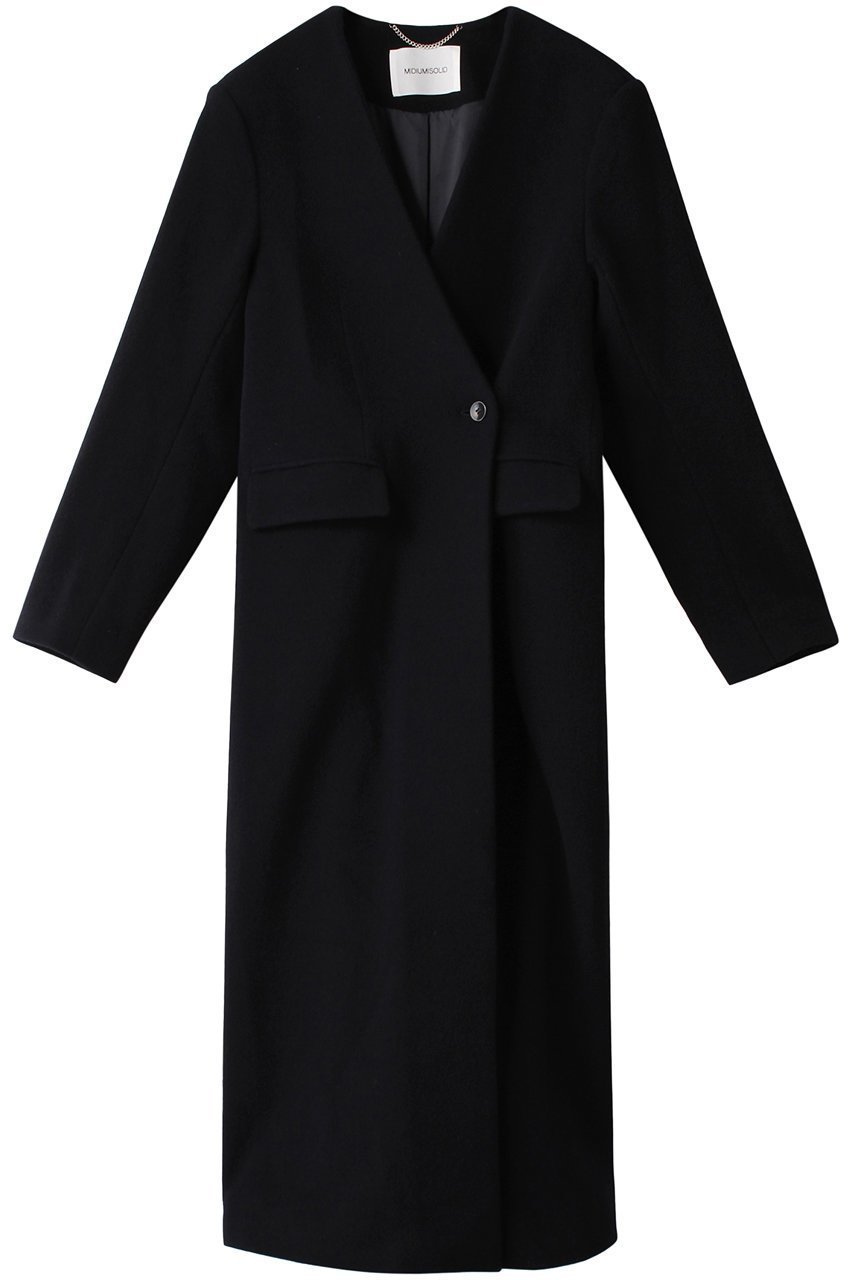 【ミディウミソリッド/MIDIUMISOLID】のノーカラーロングコート インテリア・キッズ・メンズ・レディースファッション・服の通販 founy(ファニー) ファッション Fashion レディースファッション Fashion for Women アウター Coat / Outerwear Collection コート・ロングコート・ピーコート Long Coats, Peacoats & More シェイプ Shape, Slim Fit シンプル Simple, Minimal ロング Long, Long-Length エレガント 上品 Elegant ネイビー|ID: prp329100004814709 ipo3291000000034969703