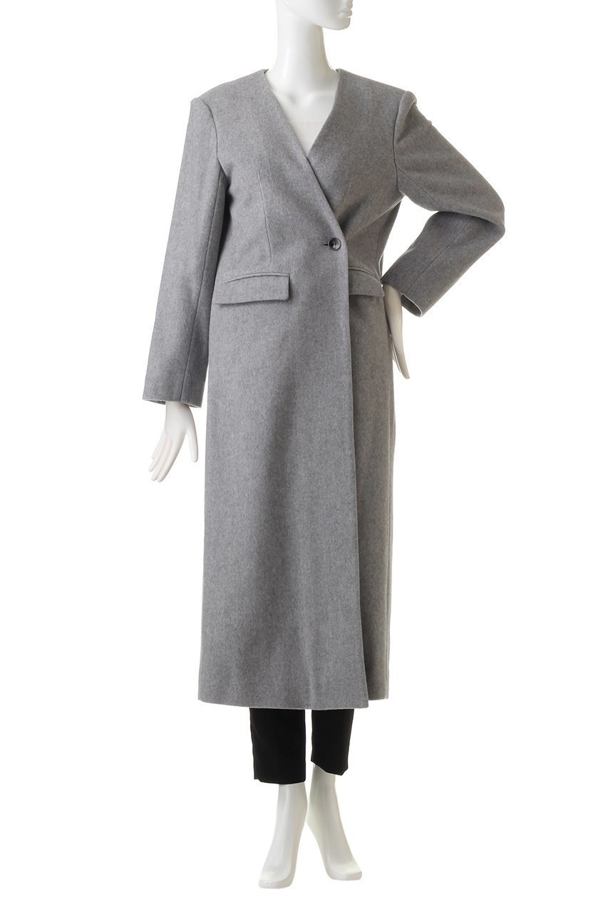 【ミディウミソリッド/MIDIUMISOLID】のno collar long coat/ロングコート 人気、トレンドファッション・服の通販 founy(ファニー) 　ファッション　Fashion　レディースファッション　Fashion for Women　アウター　Coat / Outerwear Collection　コート・ロングコート・ピーコート　Long Coats, Peacoats & More　インナー　Innerwear　ビジネス 仕事 通勤　Business / Work / Commuting　ロング　Long, Long-Length　エレガント 上品　Elegant　other-7|ID: prp329100004814710 ipo3291000000034969721