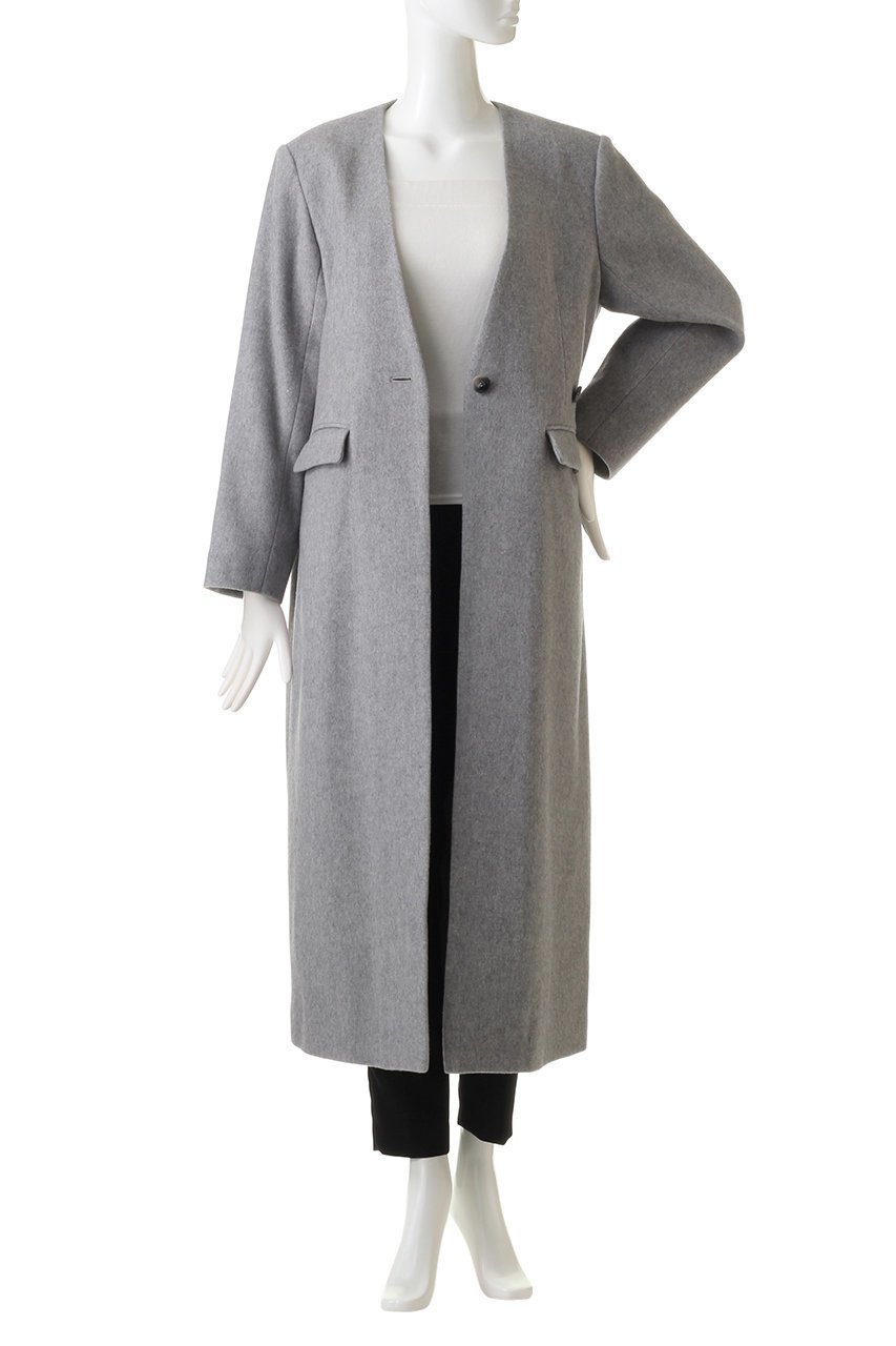 【ミディウミソリッド/MIDIUMISOLID】のno collar long coat/ロングコート 人気、トレンドファッション・服の通販 founy(ファニー) 　ファッション　Fashion　レディースファッション　Fashion for Women　アウター　Coat / Outerwear Collection　コート・ロングコート・ピーコート　Long Coats, Peacoats & More　インナー　Innerwear　ビジネス 仕事 通勤　Business / Work / Commuting　ロング　Long, Long-Length　エレガント 上品　Elegant　other-8|ID: prp329100004814710 ipo3291000000034969722