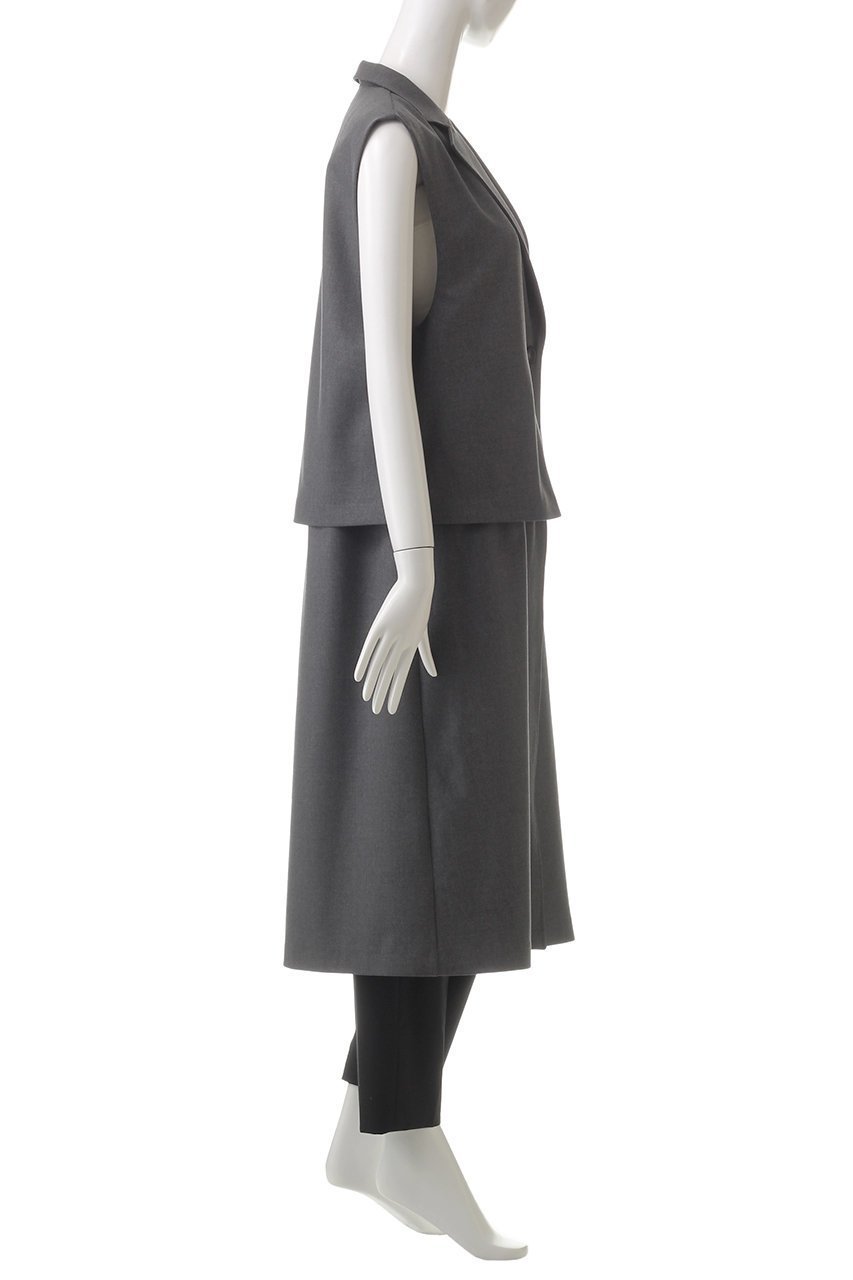 【ミディウミソリッド/MIDIUMISOLID】のlayered long gilet.M ジレ 人気、トレンドファッション・服の通販 founy(ファニー) 　ファッション　Fashion　レディースファッション　Fashion for Women　アウター　Coat / Outerwear Collection　レディースジャケット・軽アウター　Jackets　オケージョン　Occasion Wear　ジャケット　Jacket, Outerwear　ベスト　Vest, Waistcoat　マキシ　Maxi, Full Length　マニッシュ　Mannish, Boyish　ロング　Long, Long-Length　エレガント 上品　Elegant　other-3|ID: prp329100004814717 ipo3291000000034969915