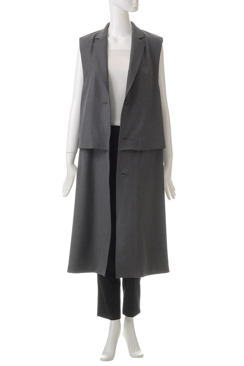 【ミディウミソリッド/MIDIUMISOLID】のlayered long gilet.M ジレ 人気、トレンドファッション・服の通販 founy(ファニー) 　ファッション　Fashion　レディースファッション　Fashion for Women　アウター　Coat / Outerwear Collection　レディースジャケット・軽アウター　Jackets　オケージョン　Occasion Wear　ジャケット　Jacket, Outerwear　ベスト　Vest, Waistcoat　マキシ　Maxi, Full Length　マニッシュ　Mannish, Boyish　ロング　Long, Long-Length　エレガント 上品　Elegant　other-7|ID: prp329100004814717 ipo3291000000034969919