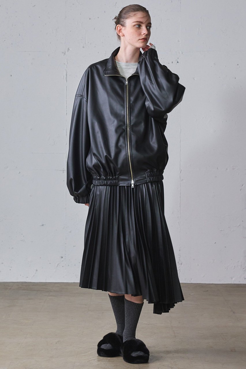 【ミディウミソリッド/MIDIUMISOLID】のover size synthetic leather BL ブルゾン 人気、トレンドファッション・服の通販 founy(ファニー) 　ファッション　Fashion　レディースファッション　Fashion for Women　アウター　Coat / Outerwear Collection　レディースジャケット・軽アウター　Jackets　ブルゾンジャケット・スポーティアウター　Blouson Jackets　シンプル　Simple, Minimal　ジャケット　Jacket, Outerwear　スタンド　Stand Collar, Upright Stand　フェイクレザー　Faux Leather, PU Leather　ブルゾン　Blouson, Bomber Jacket　other-8|ID: prp329100004814719 ipo3291000000034969965