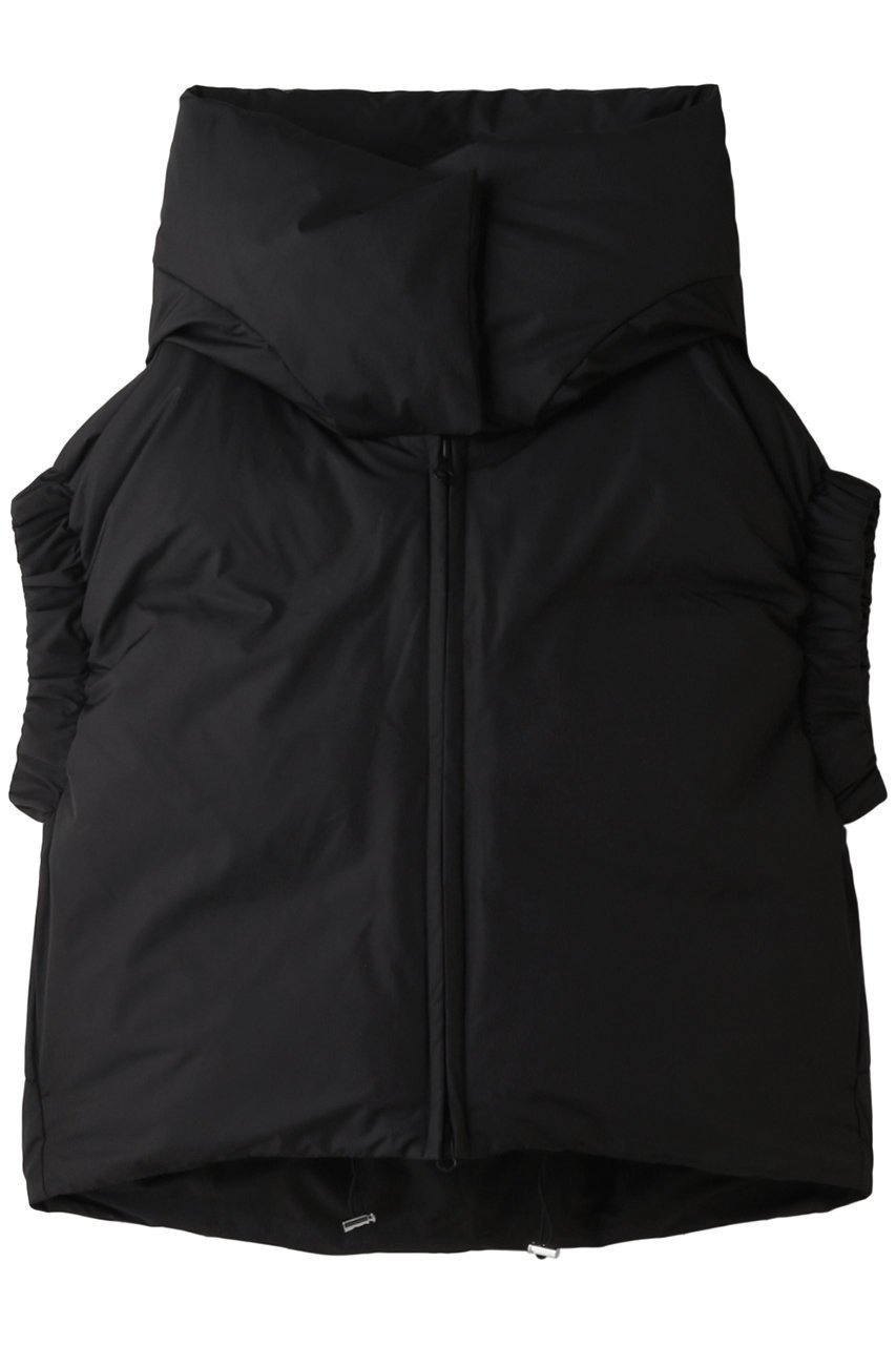 【ミディウミソリッド/MIDIUMISOLID】のdown vest/ダウンベスト インテリア・キッズ・メンズ・レディースファッション・服の通販 founy(ファニー) 　ファッション　Fashion　レディースファッション　Fashion for Women　アウター　Coat / Outerwear Collection　レディースジャケット・軽アウター　Jackets　コンパクト　Compact, Small Size　シャーリング　Shirring, Ruched　ジャケット　Jacket, Outerwear　ダウン　Down, Puffer　ベスト　Vest, Waistcoat　ベーシック　Basic, Essential　ブラック|ID: prp329100004814722 ipo3291000000034969988