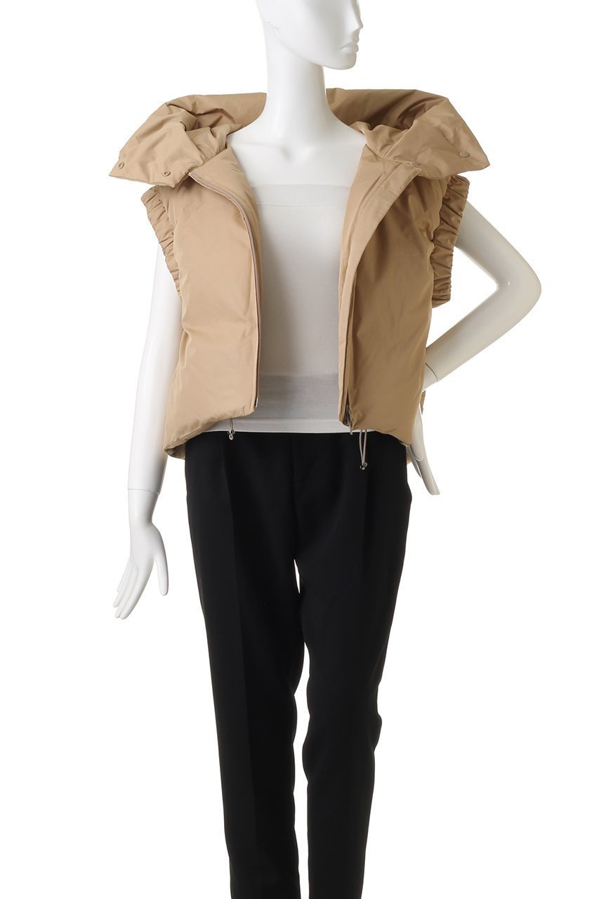 【ミディウミソリッド/MIDIUMISOLID】のdown vest/ダウンベスト 人気、トレンドファッション・服の通販 founy(ファニー) 　ファッション　Fashion　レディースファッション　Fashion for Women　アウター　Coat / Outerwear Collection　レディースジャケット・軽アウター　Jackets　コンパクト　Compact, Small Size　シャーリング　Shirring, Ruched　ジャケット　Jacket, Outerwear　ダウン　Down, Puffer　ベスト　Vest, Waistcoat　ベーシック　Basic, Essential　other-7|ID: prp329100004814722 ipo3291000000034969994