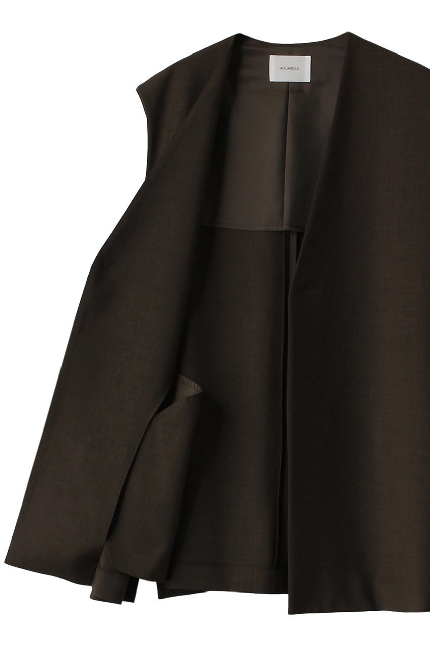 【ミディウミソリッド/MIDIUMISOLID】のノーカラーワイドロングベスト 人気、トレンドファッション・服の通販 founy(ファニー) ファッション Fashion レディースファッション Fashion for Women アウター Coat / Outerwear Collection レディースジャケット・軽アウター Jackets シンプル Simple, Minimal ジャケット Jacket, Outerwear ベスト Vest, Waistcoat エレガント 上品 Elegant other-6|ID: prp329100004814729 ipo3291000000034970064