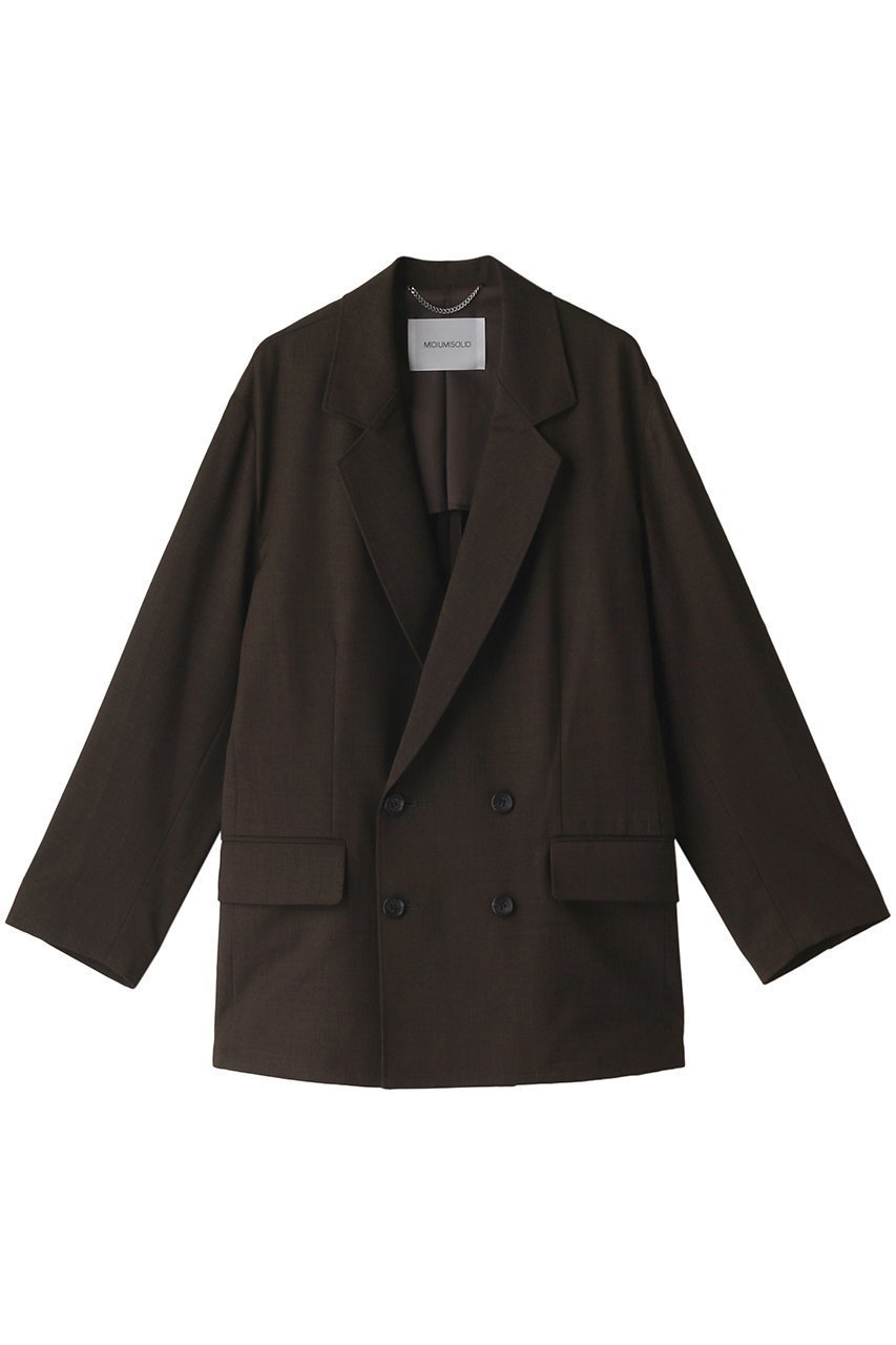 【ミディウミソリッド/MIDIUMISOLID】のテーラードダブルブレストジャケット インテリア・キッズ・メンズ・レディースファッション・服の通販 founy(ファニー) 　ファッション　Fashion　レディースファッション　Fashion for Women　アウター　Coat / Outerwear Collection　レディースジャケット・軽アウター　Jackets　おすすめ　Recommended / Our Picks　ジャケット　Jacket, Outerwear　ストレッチ　Stretch, Stretchy Fabric　セットアップ　Set-Up, Coordinated Outfit　ダブル　Double, Double-Breasted　エレガント 上品　Elegant　ダークブラウン|ID: prp329100004814731 ipo3291000000034970078