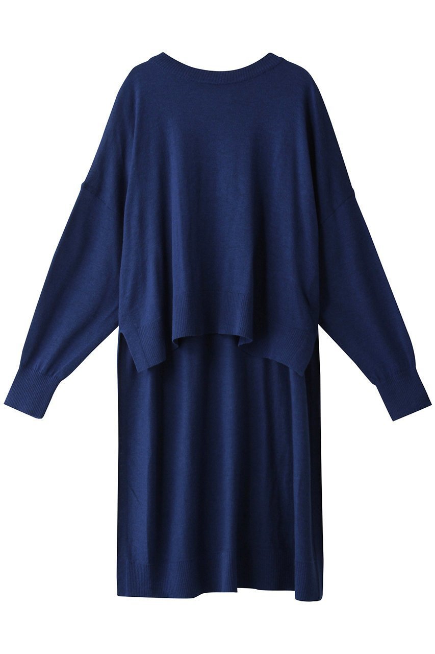 【ミディウミソリッド/MIDIUMISOLID】のcrew neck long back PO/ニットプルオーバー インテリア・キッズ・メンズ・レディースファッション・服の通販 founy(ファニー) 　ファッション　Fashion　レディースファッション　Fashion for Women　トップス・カットソー　Cut & Sew Tops　ニット　Knit Tops & Sweaters　カジュアルプルオーバー・ニットトップス　Pullovers & Knit Tops / Casual Pullovers　ショルダー　Shoulder, Shoulder Strap　スキニー　Skinny, Slim Fit　ドロップ　Drop Shoulder, Dropped Style　バランス　Balance, Style Balance　フロント　Front, Front Design　ボトム　Bottoms, Lower Wear　ワイド　Wide, Wide Fit　A/W・秋冬　Autumn/Winter　ブルー|ID: prp329100004814740 ipo3291000000034970317