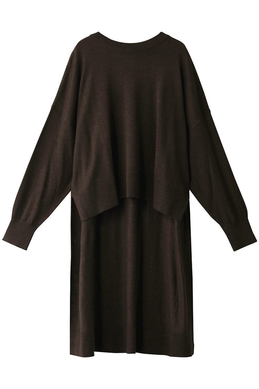 【ミディウミソリッド/MIDIUMISOLID】のcrew neck long back PO/ニットプルオーバー インテリア・キッズ・メンズ・レディースファッション・服の通販 founy(ファニー) 　ファッション　Fashion　レディースファッション　Fashion for Women　トップス・カットソー　Cut & Sew Tops　ニット　Knit Tops & Sweaters　カジュアルプルオーバー・ニットトップス　Pullovers & Knit Tops / Casual Pullovers　ショルダー　Shoulder, Shoulder Strap　スキニー　Skinny, Slim Fit　ドロップ　Drop Shoulder, Dropped Style　バランス　Balance, Style Balance　フロント　Front, Front Design　ボトム　Bottoms, Lower Wear　ワイド　Wide, Wide Fit　A/W・秋冬　Autumn/Winter　ブラウン|ID: prp329100004814740 ipo3291000000034970318