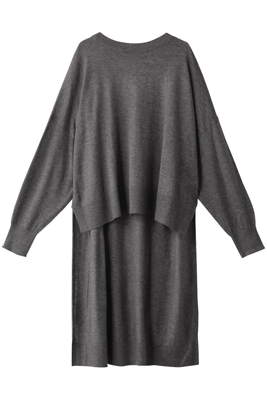 【ミディウミソリッド/MIDIUMISOLID】のcrew neck long back PO/ニットプルオーバー インテリア・キッズ・メンズ・レディースファッション・服の通販 founy(ファニー) 　ファッション　Fashion　レディースファッション　Fashion for Women　トップス・カットソー　Cut & Sew Tops　ニット　Knit Tops & Sweaters　カジュアルプルオーバー・ニットトップス　Pullovers & Knit Tops / Casual Pullovers　ショルダー　Shoulder, Shoulder Strap　スキニー　Skinny, Slim Fit　ドロップ　Drop Shoulder, Dropped Style　バランス　Balance, Style Balance　フロント　Front, Front Design　ボトム　Bottoms, Lower Wear　ワイド　Wide, Wide Fit　A/W・秋冬　Autumn/Winter　グレー|ID: prp329100004814740 ipo3291000000034970319