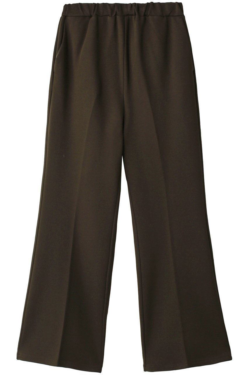 【ミディウミソリッド/MIDIUMISOLID】のジャージセンタープレスイージーパンツ インテリア・キッズ・メンズ・レディースファッション・服の通販 founy(ファニー) 　ファッション　Fashion　レディースファッション　Fashion for Women　パンツ　Pants & Trousers　シンプル　Simple, Minimal　センター　Center, Center Line　フレア　Flare, Flared　ブラウン|ID: prp329100004814754 ipo3291000000035783151