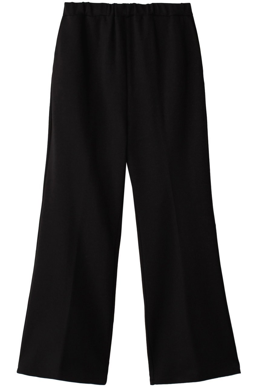 【ミディウミソリッド/MIDIUMISOLID】のジャージセンタープレスイージーパンツ インテリア・キッズ・メンズ・レディースファッション・服の通販 founy(ファニー) 　ファッション　Fashion　レディースファッション　Fashion for Women　パンツ　Pants & Trousers　シンプル　Simple, Minimal　センター　Center, Center Line　フレア　Flare, Flared　ブラック|ID: prp329100004814754 ipo3291000000035783152