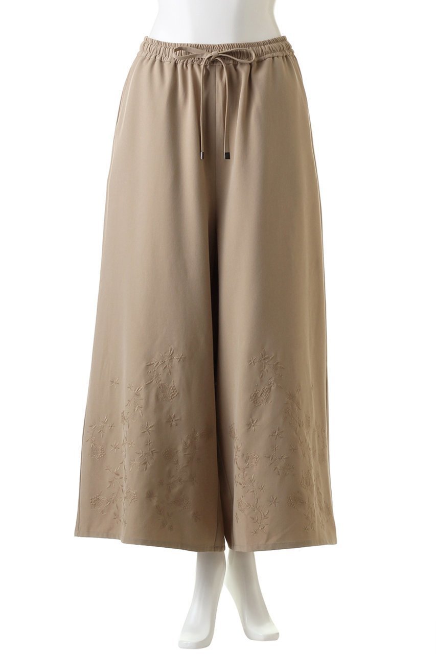 【ミディウミソリッド/MIDIUMISOLID】のエンブロイダリーイージーパンツ 人気、トレンドファッション・服の通販 founy(ファニー) 　ファッション　Fashion　レディースファッション　Fashion for Women　パンツ　Pants & Trousers　なめらか　Smooth, Silky Texture　トレンド　Trend, Trending Now　フォルム　Silhouette, Form　ボトム　Bottoms, Lower Wear　リボン　Ribbon, Bow　ルーズ　Loose, Oversized　ワイド　Wide, Wide Fit　other-2|ID: prp329100004814760 ipo3291000000034970677