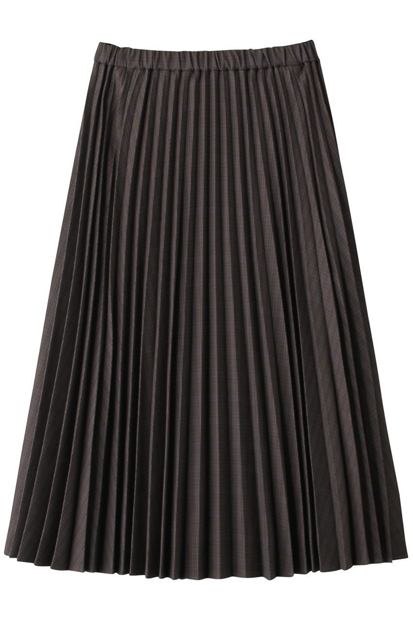 【ミディウミソリッド/MIDIUMISOLID】のプリーツスカート(チェック) インテリア・キッズ・メンズ・レディースファッション・服の通販 founy(ファニー) 　ファッション　Fashion　レディースファッション　Fashion for Women　スカート　Skirts　プリーツスカート / 上品フェミニンスタイル　Pleated Skirts　ロングスカート　Long Skirts / Maxi & Midi Skirts　おすすめ　Recommended / Our Picks　シンプル　Simple, Minimal　ジャケット　Jacket, Outerwear　セットアップ　Set-Up, Coordinated Outfit　チェック　Check, Plaid, Tartan　プリーツ　Pleats, Pleated　ロング　Long, Long-Length　無地　Plain, Solid Color　ブラウン|ID: prp329100004814772 ipo3291000000035783181