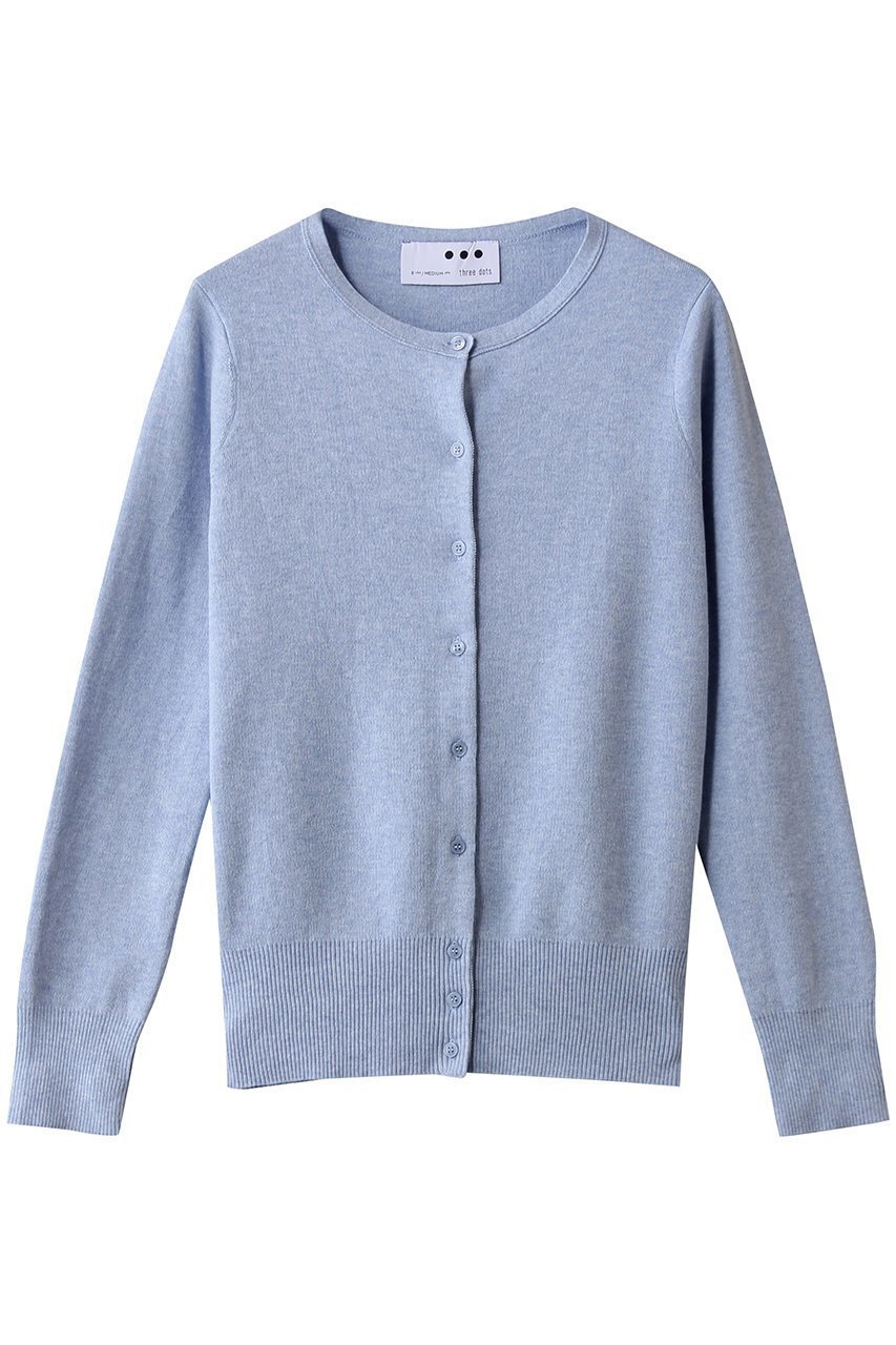 【スリー ドッツ/three dots】のコットンメランジ カーディガン インテリア・キッズ・メンズ・レディースファッション・服の通販 founy(ファニー) 　ファッション　Fashion　レディースファッション　Fashion for Women　トップス・カットソー　Cut & Sew Tops　ニット　Knit Tops & Sweaters　カーディガン・羽織り　Layered Style Cardigans　2026年　2026　おすすめ　Recommended / Our Picks　カーディガン　Cardigan, Knitwear　夏　Summer　春　Spring　S/S・春夏　SS, Spring/Summer, Warm Season　シャンブレー|ID: prp329100004815810 ipo3291000000034979154