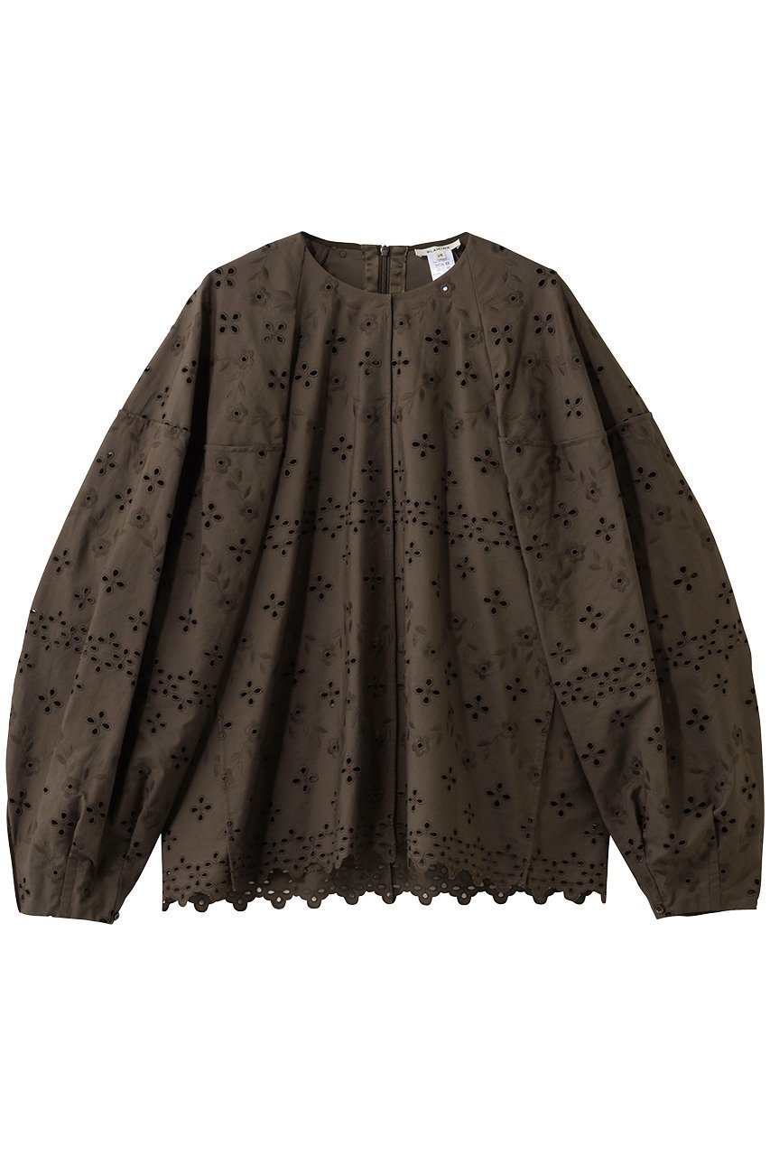 【ブラミンク/BLAMINK】のエンブロイダリーボリュームスリーブブラウス インテリア・キッズ・メンズ・レディースファッション・服の通販 founy(ファニー) 　ファッション　Fashion　レディースファッション　Fashion for Women　トップス・カットソー　Cut & Sew Tops　シャツ・ブラウス・オフィスカジュアル　Elegant Blouses & Button-Ups　ボリューム袖・フリルスリーブブラウス　Voluminous & Ruffle Sleeves / Puffy Sleeve Tops　2026年　2026　シンプル　Simple, Minimal　スリーブ　Sleeve, Long Sleeve / Short Sleeve　センター　Center, Center Line　フェミニン　Feminine, Girly　フレア　Flare, Flared　ロング　Long, Long-Length　夏　Summer　春　Spring　S/S・春夏　SS, Spring/Summer, Warm Season　ダークブラウン|ID: prp329100004815814 ipo3291000000034979182