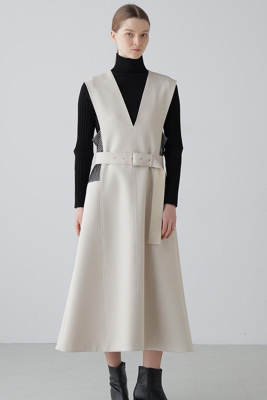 【アドーア/ADORE】のバイカラーボンディングワンピース 人気、トレンドファッション・服の通販 founy(ファニー) 　ファッション　Fashion　レディースファッション　Fashion for Women　ワンピース　Dresses　チュニック　Tunic Tops & Dresses　チュニック　Tunic, Long Top　フォルム　Silhouette, Form　ボンディング　Bonding, Bonded Fabric　メッシュ　Mesh, Net Fabric　ロング　Long, Long-Length　新作・新入荷　New Arrivals / New In　other-3|ID: prp329100004815816 ipo3291000000034979201