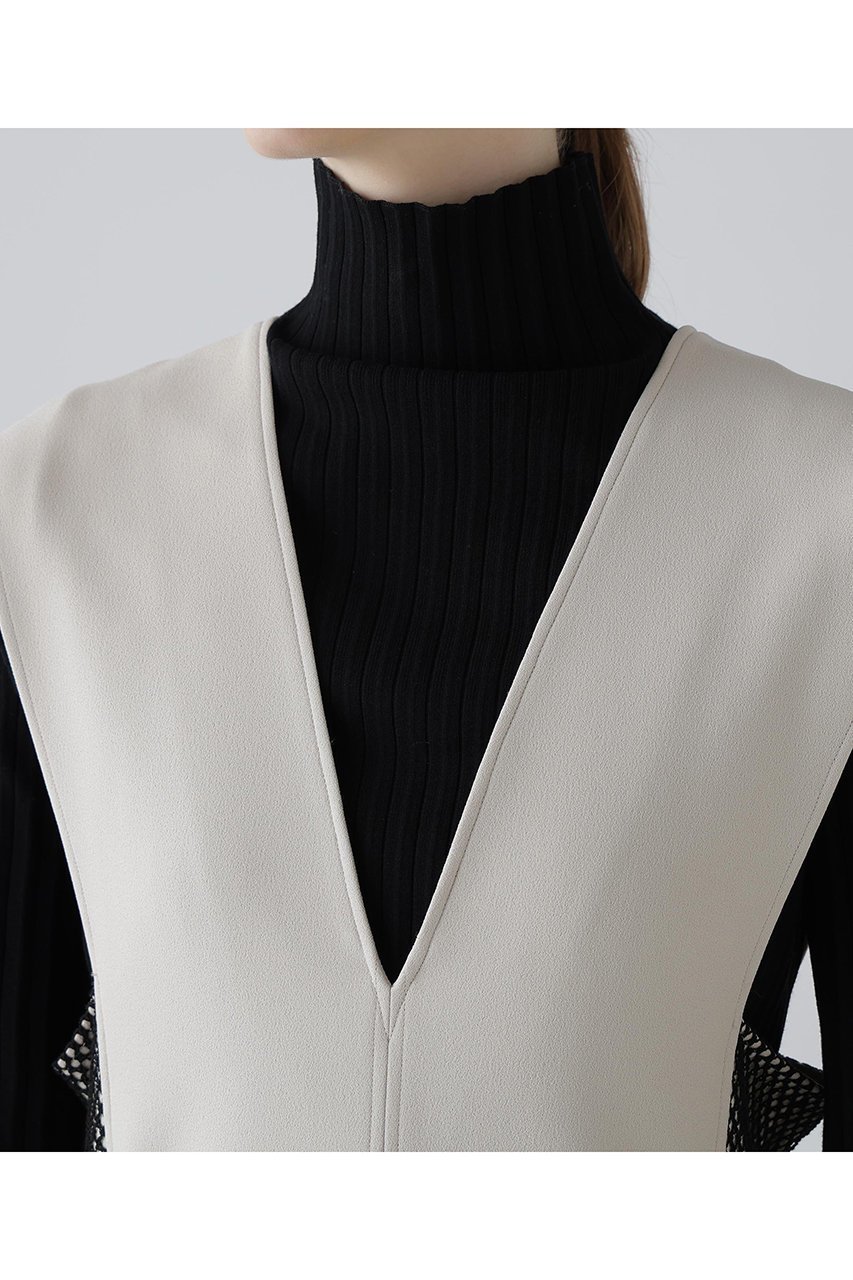 【アドーア/ADORE】のバイカラーボンディングワンピース 人気、トレンドファッション・服の通販 founy(ファニー) 　ファッション　Fashion　レディースファッション　Fashion for Women　ワンピース　Dresses　チュニック　Tunic Tops & Dresses　チュニック　Tunic, Long Top　フォルム　Silhouette, Form　ボンディング　Bonding, Bonded Fabric　メッシュ　Mesh, Net Fabric　ロング　Long, Long-Length　新作・新入荷　New Arrivals / New In　other-6|ID: prp329100004815816 ipo3291000000034979204