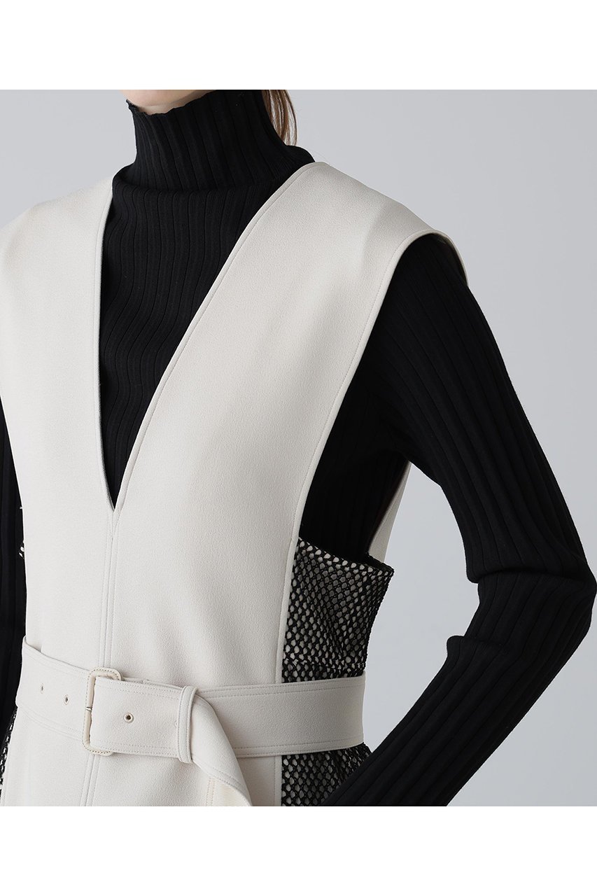 【アドーア/ADORE】のバイカラーボンディングワンピース 人気、トレンドファッション・服の通販 founy(ファニー) 　ファッション　Fashion　レディースファッション　Fashion for Women　ワンピース　Dresses　チュニック　Tunic Tops & Dresses　チュニック　Tunic, Long Top　フォルム　Silhouette, Form　ボンディング　Bonding, Bonded Fabric　メッシュ　Mesh, Net Fabric　ロング　Long, Long-Length　新作・新入荷　New Arrivals / New In　other-7|ID: prp329100004815816 ipo3291000000034979205