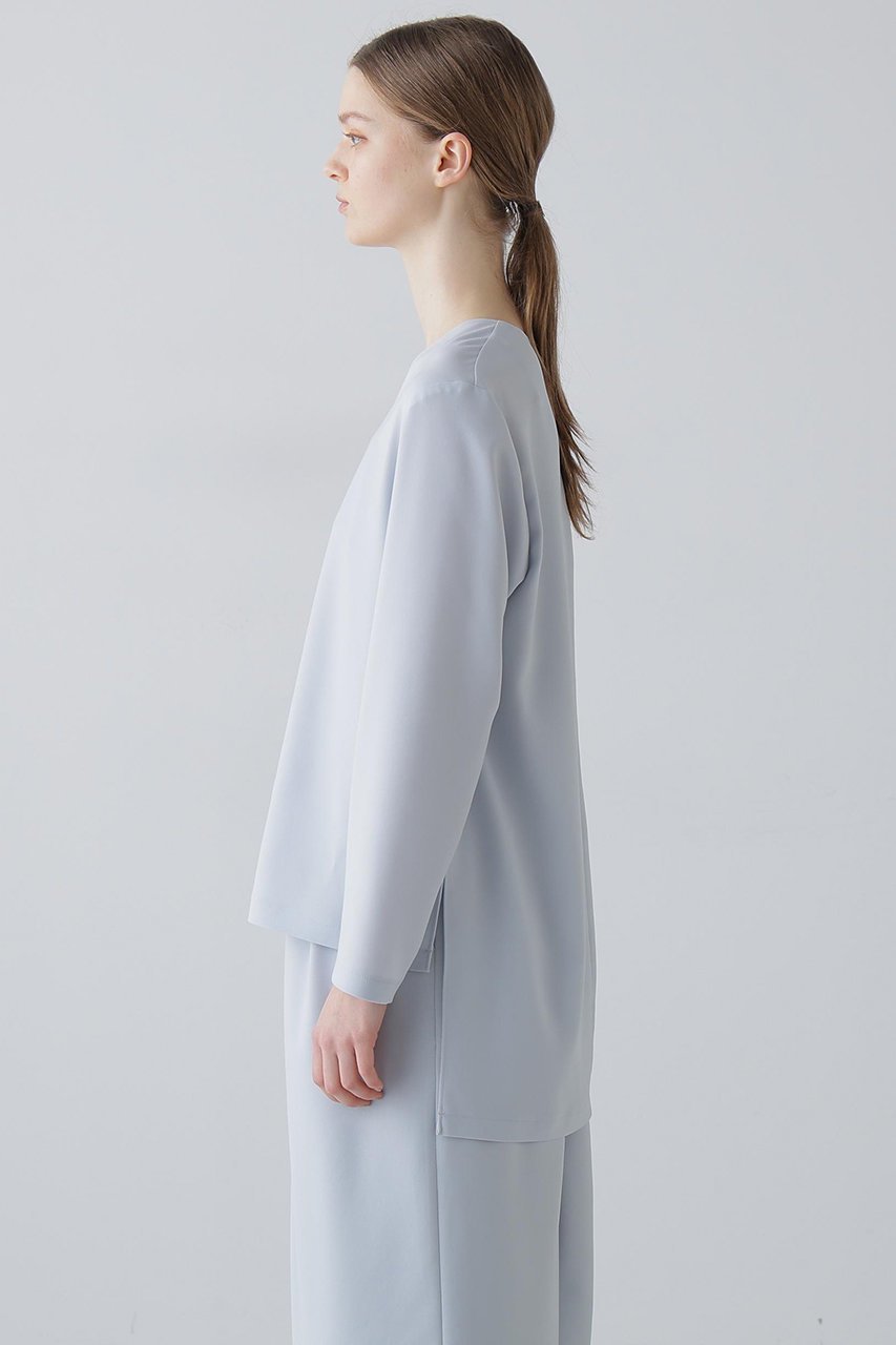 【アドーア/ADORE】のバックサテンジョーゼットVネック 人気、トレンドファッション・服の通販 founy(ファニー) 　ファッション　Fashion　レディースファッション　Fashion for Women　トップス・カットソー　Cut & Sew Tops　シャツ・ブラウス・オフィスカジュアル　Elegant Blouses & Button-Ups　Vネックトップス　V-Neck Tops / V-Cut Neckline Shirts　バッグ　Bags　サテン　Satin, Glossy Fabric　ジョーゼット　Georgette, Semi-Sheer Fabric　ストレッチ　Stretch, Stretchy Fabric　スリーブ　Sleeve, Long Sleeve / Short Sleeve　ロング　Long, Long-Length　新作・新入荷　New Arrivals / New In　other-4|ID: prp329100004815824 ipo3291000000034979268