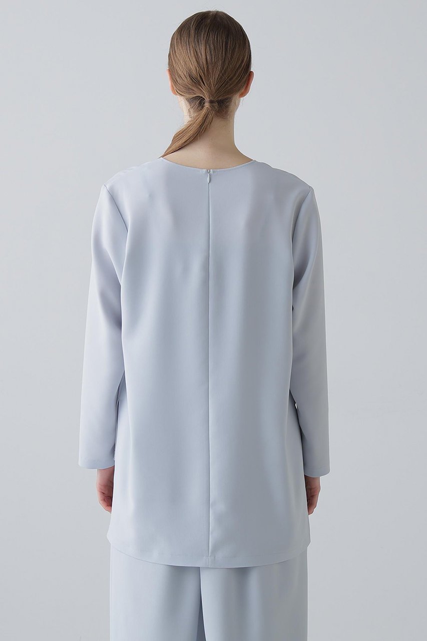 【アドーア/ADORE】のバックサテンジョーゼットVネック 人気、トレンドファッション・服の通販 founy(ファニー) 　ファッション　Fashion　レディースファッション　Fashion for Women　トップス・カットソー　Cut & Sew Tops　シャツ・ブラウス・オフィスカジュアル　Elegant Blouses & Button-Ups　Vネックトップス　V-Neck Tops / V-Cut Neckline Shirts　バッグ　Bags　サテン　Satin, Glossy Fabric　ジョーゼット　Georgette, Semi-Sheer Fabric　ストレッチ　Stretch, Stretchy Fabric　スリーブ　Sleeve, Long Sleeve / Short Sleeve　ロング　Long, Long-Length　新作・新入荷　New Arrivals / New In　other-5|ID: prp329100004815824 ipo3291000000034979269