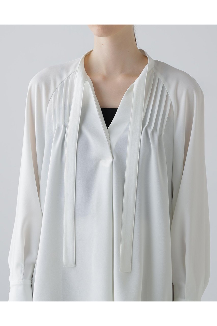 【アドーア/ADORE】のバックサテンジョーゼットブラウス 人気、トレンドファッション・服の通販 founy(ファニー) 　ファッション　Fashion　レディースファッション　Fashion for Women　トップス・カットソー　Cut & Sew Tops　シャツ・ブラウス・オフィスカジュアル　Elegant Blouses & Button-Ups　バッグ　Bags　サテン　Satin, Glossy Fabric　ジョーゼット　Georgette, Semi-Sheer Fabric　ストレッチ　Stretch, Stretchy Fabric　スリーブ　Sleeve, Long Sleeve / Short Sleeve　フレア　Flare, Flared　ロング　Long, Long-Length　エレガント 上品　Elegant　新作・新入荷　New Arrivals / New In　other-6|ID: prp329100004815825 ipo3291000000034979279