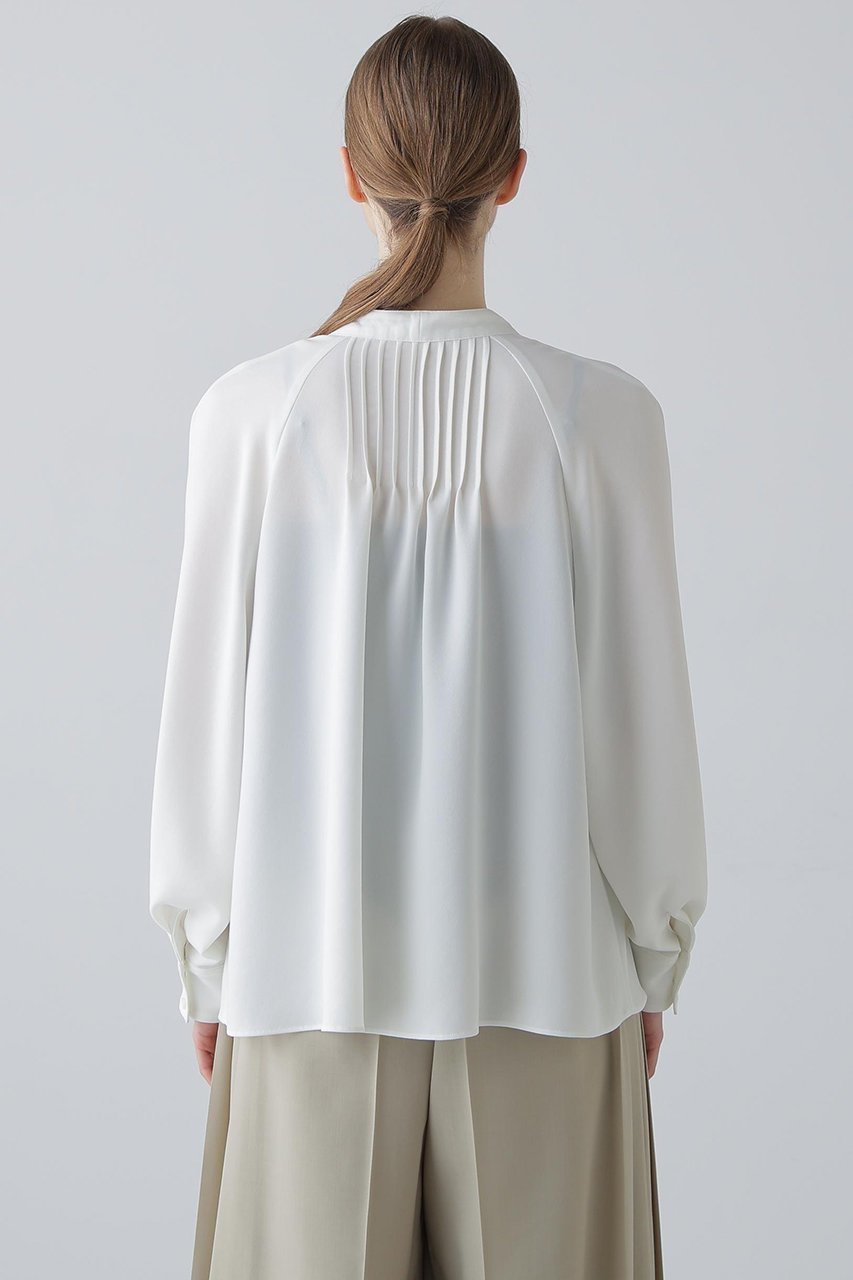 【アドーア/ADORE】のバックサテンジョーゼットブラウス 人気、トレンドファッション・服の通販 founy(ファニー) 　ファッション　Fashion　レディースファッション　Fashion for Women　トップス・カットソー　Cut & Sew Tops　シャツ・ブラウス・オフィスカジュアル　Elegant Blouses & Button-Ups　バッグ　Bags　サテン　Satin, Glossy Fabric　ジョーゼット　Georgette, Semi-Sheer Fabric　ストレッチ　Stretch, Stretchy Fabric　スリーブ　Sleeve, Long Sleeve / Short Sleeve　フレア　Flare, Flared　ロング　Long, Long-Length　エレガント 上品　Elegant　other-5|ID: prp329100004815825 ipo3291000000035511435