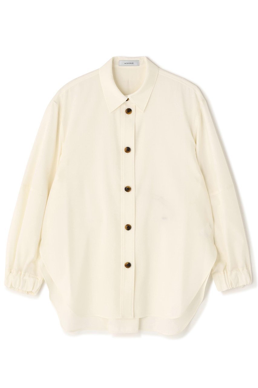 【アドーア/ADORE】のイージートロピカルブラウス インテリア・キッズ・メンズ・レディースファッション・服の通販 founy(ファニー) 　ファッション　Fashion　レディースファッション　Fashion for Women　トップス・カットソー　Cut & Sew Tops　シャツ・ブラウス・オフィスカジュアル　Elegant Blouses & Button-Ups　おすすめ　Recommended / Our Picks　ストレッチ　Stretch, Stretchy Fabric　スリーブ　Sleeve, Long Sleeve / Short Sleeve　セットアップ　Set-Up, Coordinated Outfit　フォルム　Silhouette, Form　リラックス　Relax, Relaxed Fit　ロング　Long, Long-Length　エレガント 上品　Elegant　ホワイト|ID: prp329100004815826 ipo3291000000035908018