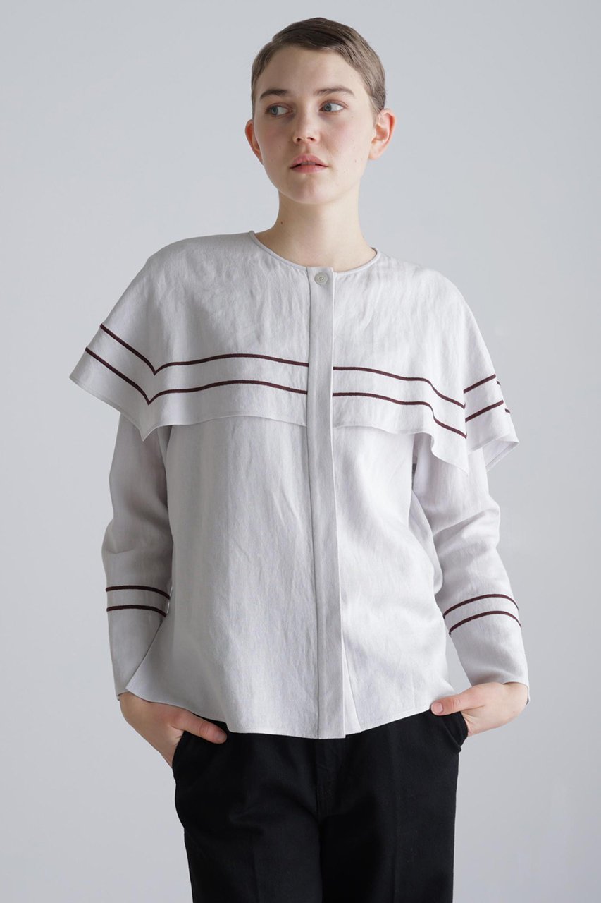 【アドーア/ADORE】のラインエンブロイダリーブラウス 人気、トレンドファッション・服の通販 founy(ファニー) 　ファッション　Fashion　レディースファッション　Fashion for Women　トップス・カットソー　Cut & Sew Tops　シャツ・ブラウス・オフィスカジュアル　Elegant Blouses & Button-Ups　スリーブ　Sleeve, Long Sleeve / Short Sleeve　ロング　Long, Long-Length　other-2|ID: prp329100004815827 ipo3291000000035570665